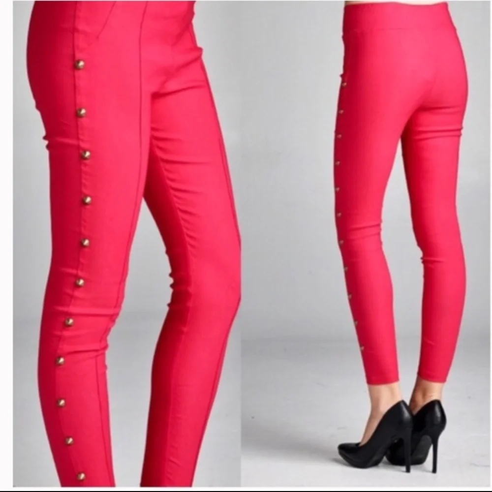 April Spirit Hot Pink studded leggings pants xs/small - Picture 1 of 6